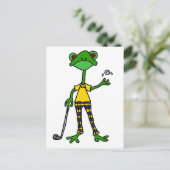 Het grappige Art. van Golfing van de Kikker Briefkaart (Staand voorkant)