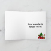 Het grappige Art. van Kerstmis van de Kerstman en Feestdagen Kaart (Binnen)