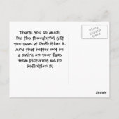 Het grappige Baby shower dankt u Trendy Druk van Briefkaart (Achterkant)