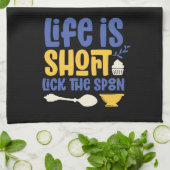 Het grappige baken van het leven is kort geleden. theedoek (Gevouwen)