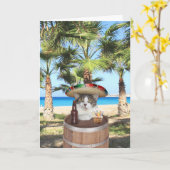 Het grappige Bericht van de Verjaardag van de Kat Kaart (Gele Bloem)