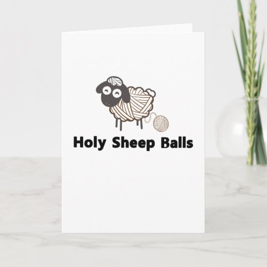 Het grappige Breien haakt Ballen van de Schapen Feestdagen Kaart (Voorkant)