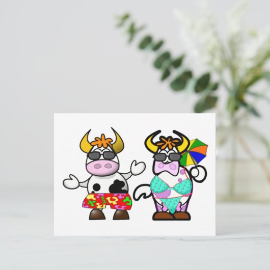 Het grappige Briefkaart van het Paar van de Koe (Staand voorkant)