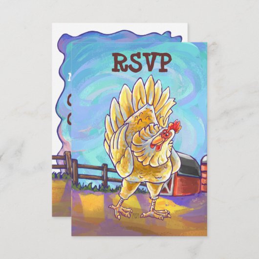 Het grappige Centrum RSVP van de Partij van de Kip (Voorkant / Achterkant)
