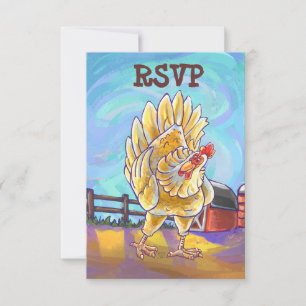 Het grappige Centrum RSVP van de Partij van de Kip Kaartje