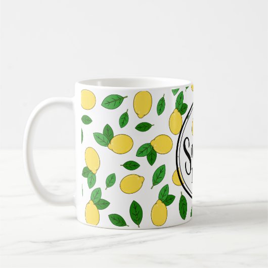 Het grappige citaat Lemon Clip art Pattern Koffiemok (Links)
