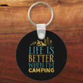 Het grappige citaat leven is beter als ik kamperen sleutelhanger (Voorkant)