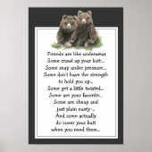 Het grappige Citaat over Vrienden is als underware Poster (Voorkant)