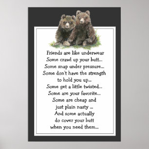 Het grappige Citaat over Vrienden is als underware Poster