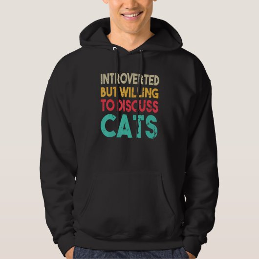 Het grappige citaat van de Kat Introverted maar be Hoodie (Voorkant)