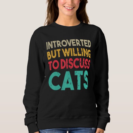 Het grappige citaat van de Kat Introverted maar be Trui (Voorkant)