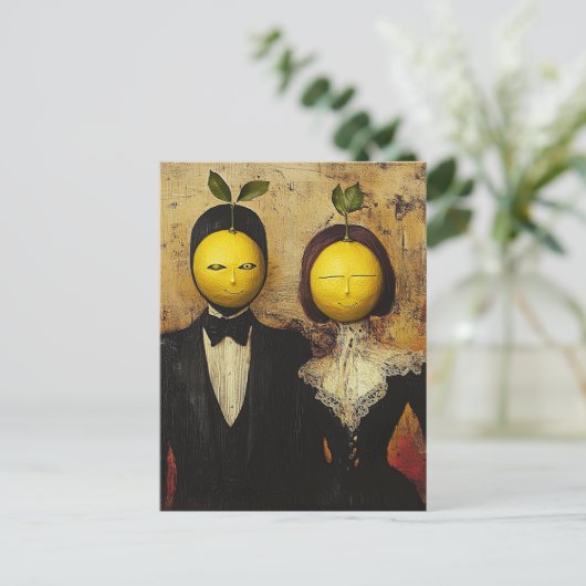 Het grappige citroenvolk briefkaart (Staand voorkant)