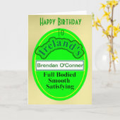 Het grappige Etiket het Iers van het Bier bemant Kaart (Gele Bloem)