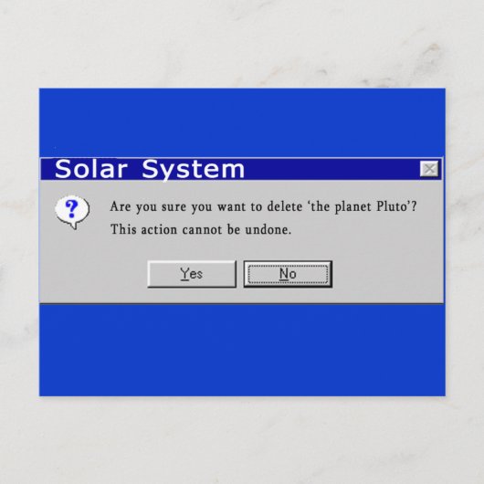 Het grappige Gedegradeerde Ontwerp van de Pluto Briefkaart (Voorkant)