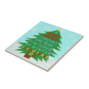 Het grappige Gedicht van Kerstmis van Bah Humbug Tegeltje
