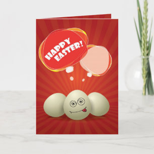 Het grappige Gelukkige Rode Wenskaart van Pasen Feestdagen Kaart