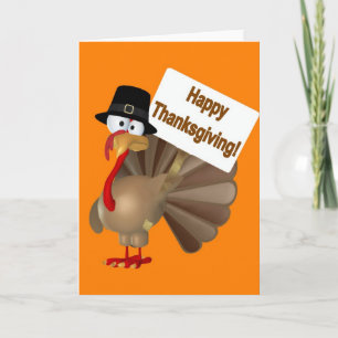 Het grappige gezegde "Happy Thanksgiving" van Turk Feestdagen Kaart