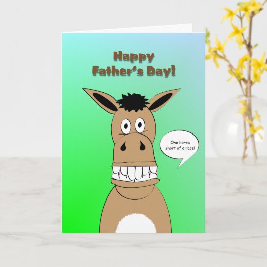 Het grappige Gezicht Vaderdag van het Paard Kaart (Gele Bloem)