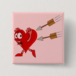 Het grappige Hart die van de Valentijnsdag van Vierkante Button 5,1 Cm