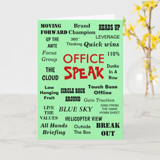 Het grappige Jargon van het Beheer van het Kantoor Kaart (Gele Bloem)