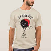 Het grappige kerkboempersonage is Naughty T-shirt (Voorkant)