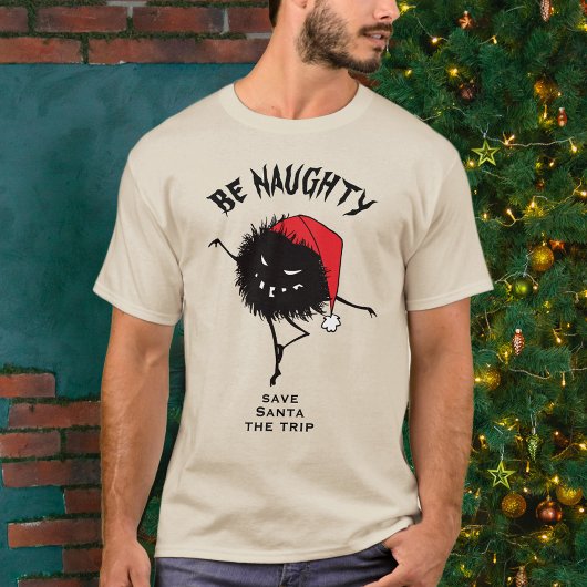 Het grappige kerkboempersonage is Naughty T-shirt
