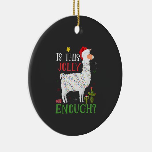 Het grappige kerstfeest van Llama is genoeg Keramisch Ornament (Rechts)