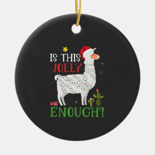 Het grappige kerstfeest van Llama is genoeg Keramisch Ornament (Voorkant)