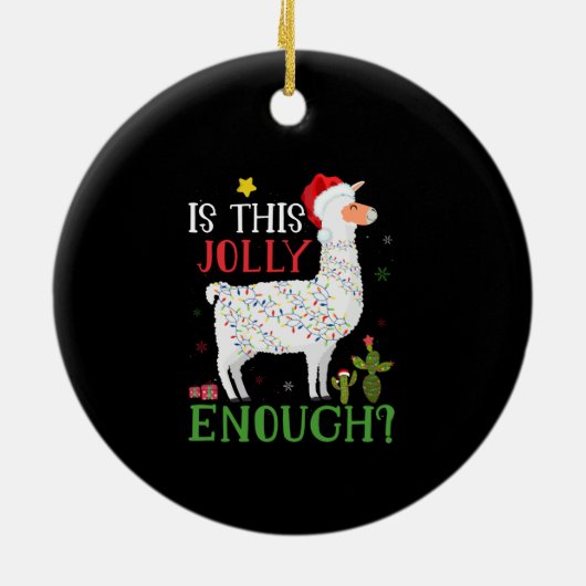Het grappige kerstfeest van Llama is genoeg Keramisch Ornament (Achterkant)