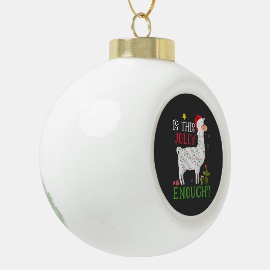 Het grappige kerstfeest van Llama is genoeg Keramische Bal Ornament (Links)