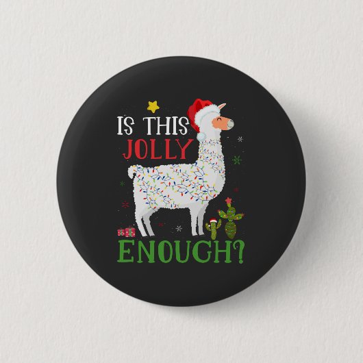 Het grappige kerstfeest van Llama is genoeg Ronde Button 5,7 Cm (Voorkant)