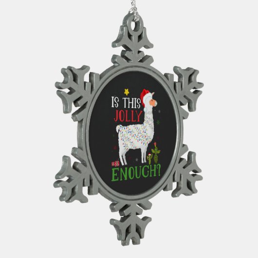 Het grappige kerstfeest van Llama is genoeg Tin Sneeuwvlok Ornament (Links)