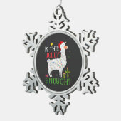 Het grappige kerstfeest van Llama is genoeg Tin Sneeuwvlok Ornament (Rechts)