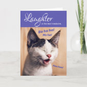 Het grappige lachen van de kat is het beste medici kaart (Voorkant)