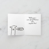 Het grappige lamasjaal breien haakt Kerstmis Feestdagen Kaart (Binnen)