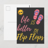 Het grappige leven is beter in het Teenslipper zom Briefkaart (Voorkant / Achterkant)