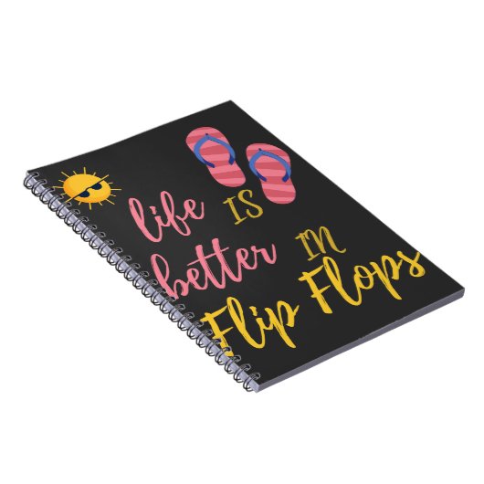 Het grappige leven is beter in het Teenslipper zom Notitieboek (Rechterzijde)