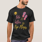 Het grappige leven is beter in het Teenslipper zom T-shirt (Voorkant)