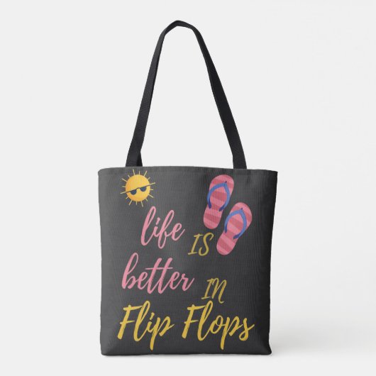 Het grappige leven is beter in het Teenslipper zom Tote Bag (Achterkant)