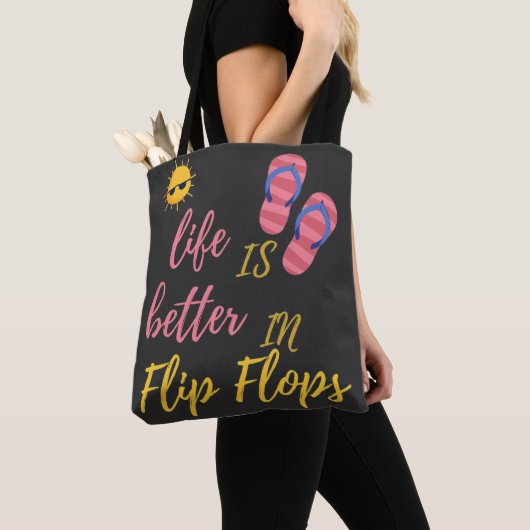 Het grappige leven is beter in het Teenslipper zom Tote Bag (Dichtbij)