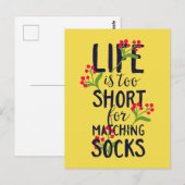 Het grappige leven is te kort voor overeenkomende  briefkaart (Voorkant / Achterkant)