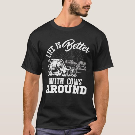 Het grappige leven van het Boerderij van de Koe is T-shirt (Voorkant)