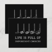 Het grappige leven zit vol belangrijke keuzes Golf Feestdagenkaart (Voorkant / Achterkant)