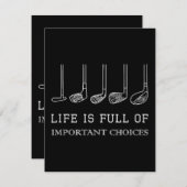 Het grappige leven zit vol belangrijke keuzes Golf Informatiekaartje (Voorkant / Achterkant)