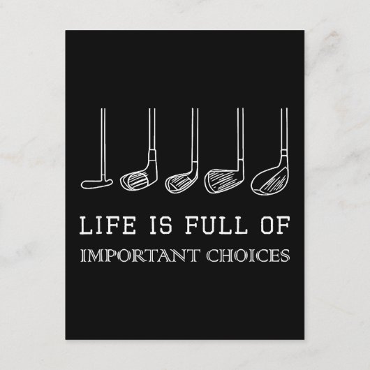 Het grappige leven zit vol belangrijke keuzes Golf Informatiekaartje (Achterkant)