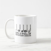 Het grappige leven zit vol belangrijke keuzes Golf Koffiemok (Links)