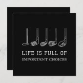 Het grappige leven zit vol belangrijke keuzes Golf Save The Date (Voorkant / Achterkant)