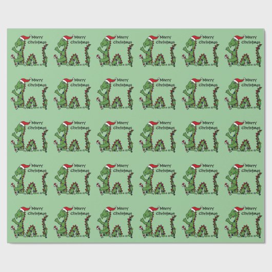 Het grappige Loch Monster van Ness in Kerstmis van Cadeaupapier (Vlak)