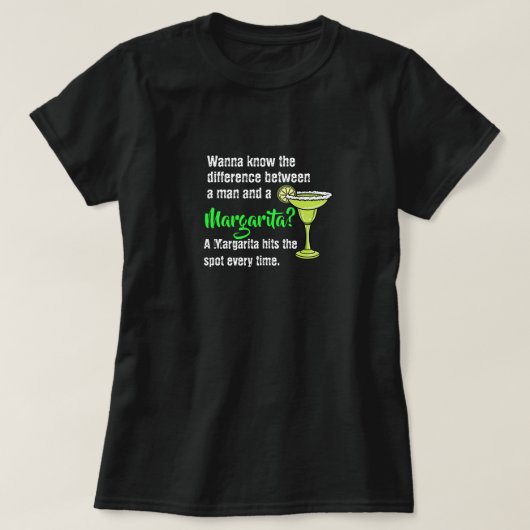 Het grappige man en een Margarita troffen de plek  T-shirt (Design voorkant)
