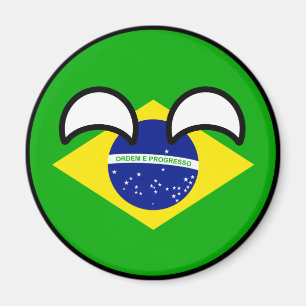 Het grappige Neigen Geeky Brazilië Countryball Magneet